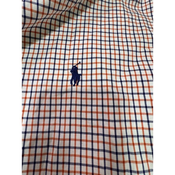 Ralph Lauren Shirt Mens Xl Orange‎ Classic Fit Button Down Short Sleeve Plaid - Picture 3 of 11
